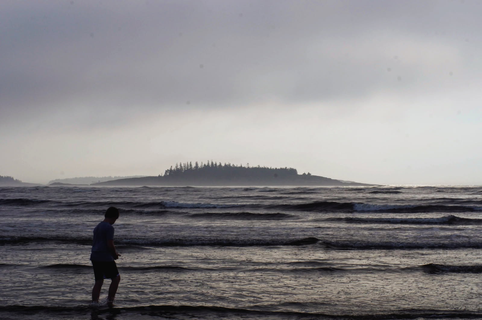 Person Walking infront of island
